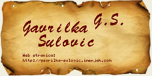 Gavrilka Šulović vizit kartica